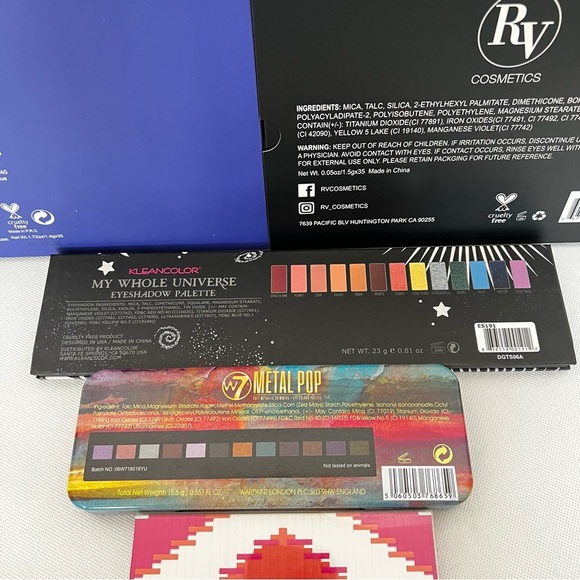 Lot 5 pieces Beauty Creations Aurora RV Cosmetics Palette W7 Okalan Kleancolor - Picture 5 of 13